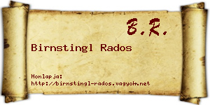 Birnstingl Rados névjegykártya